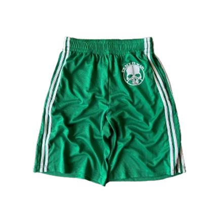 peaceinwar green “skull” shorts
