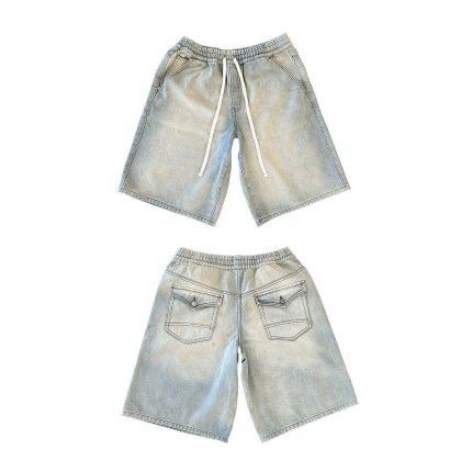 peaceinwar Cane Dyed Denim Shorts