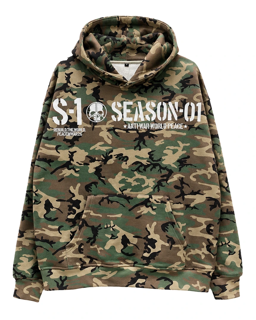 PEACE IN WAR CAMO S1 HOODIE PEACE IN WAR CAMO S1 HOODIE