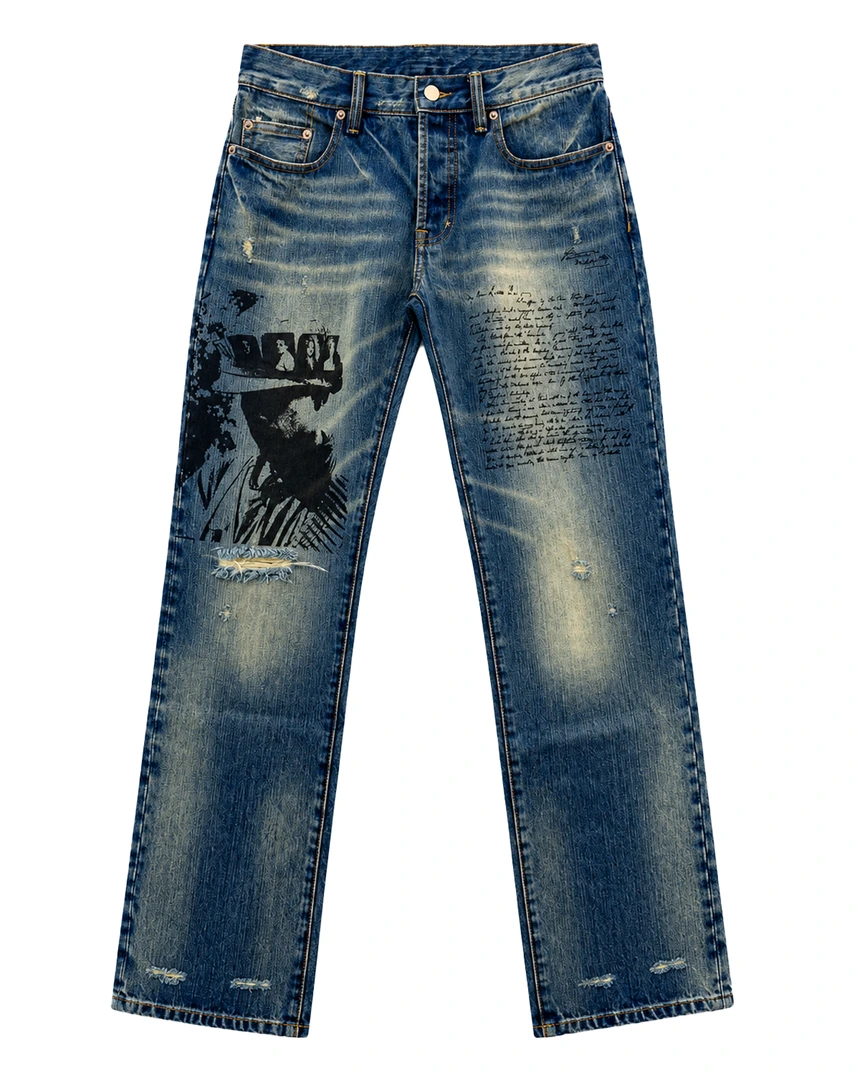 PEACE IN WAR LETTER DENIM PEACE IN WAR LETTER DENIM